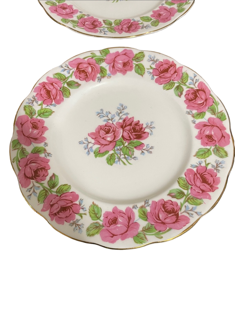 Vintage Queen Anne Lady Alexander Rose 4X Side Plates